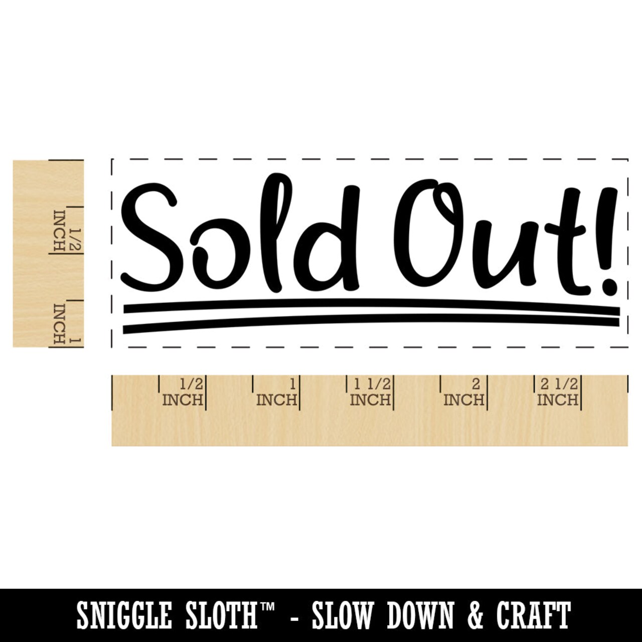 Sold Out Double Underline Self-Inking Rubber Stamp Ink Stamper for Business Office